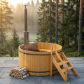 Wood Fired 4-Person to 5-Person 0-Jet Hot Tub and Ice Bath with Internal Stove Pine