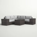4-Seat Rattan Wicker Patio Furniture Set with Cushions