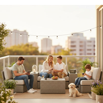 All-Weather Wicker Patio Sectional Set for 4