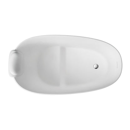 51" Solid Surface Oval Freestanding Glossy Bathtub