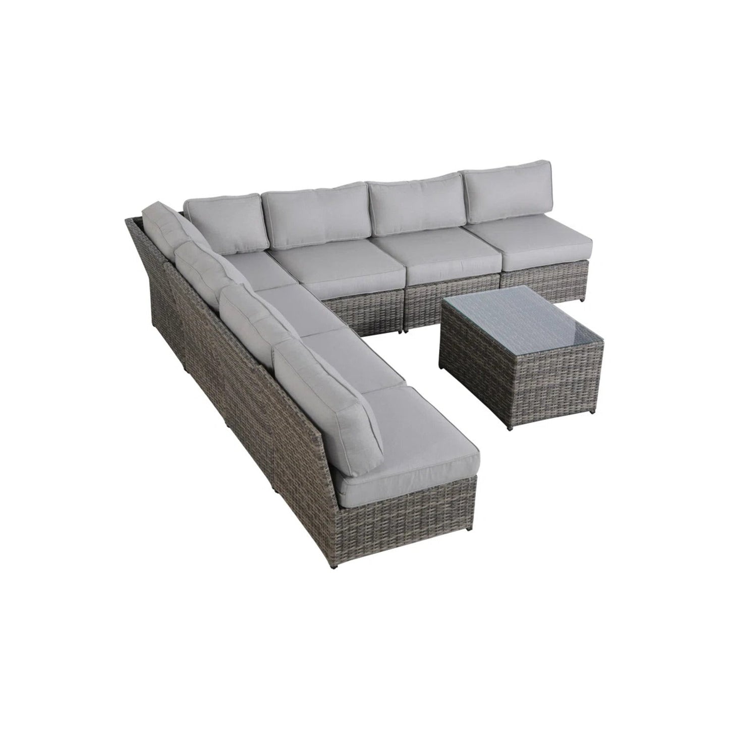 Fully Assembled 6-Person Wicker Patio Seating Group with Cushions