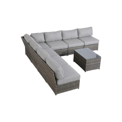 Fully Assembled 6-Person Wicker Patio Seating Group with Cushions