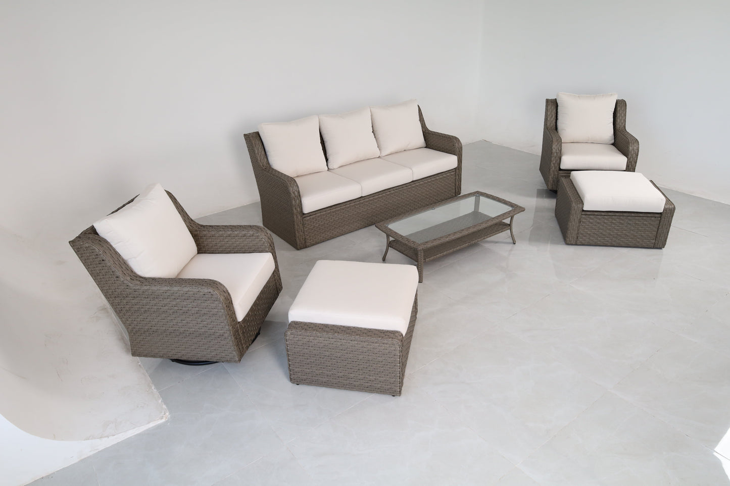 Luxury Rattan Patio Conversation Set