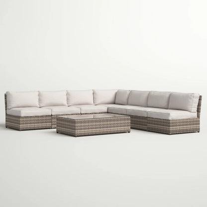 6-Piece Wicker Patio Seating Group with Cushions
