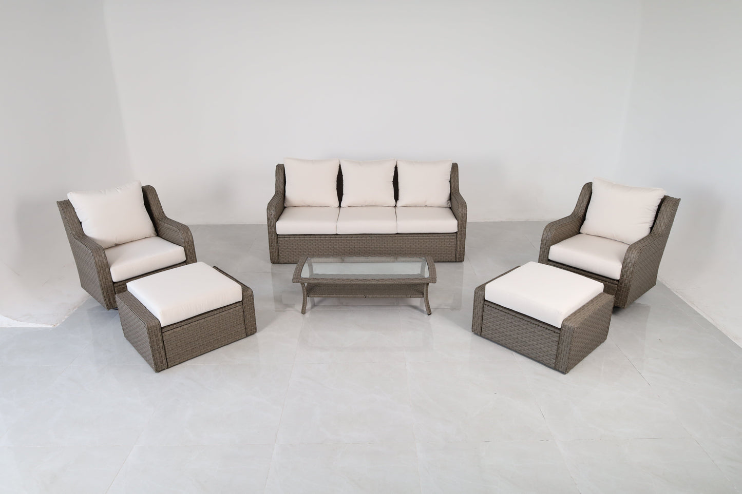 Luxury Rattan Patio Conversation Set