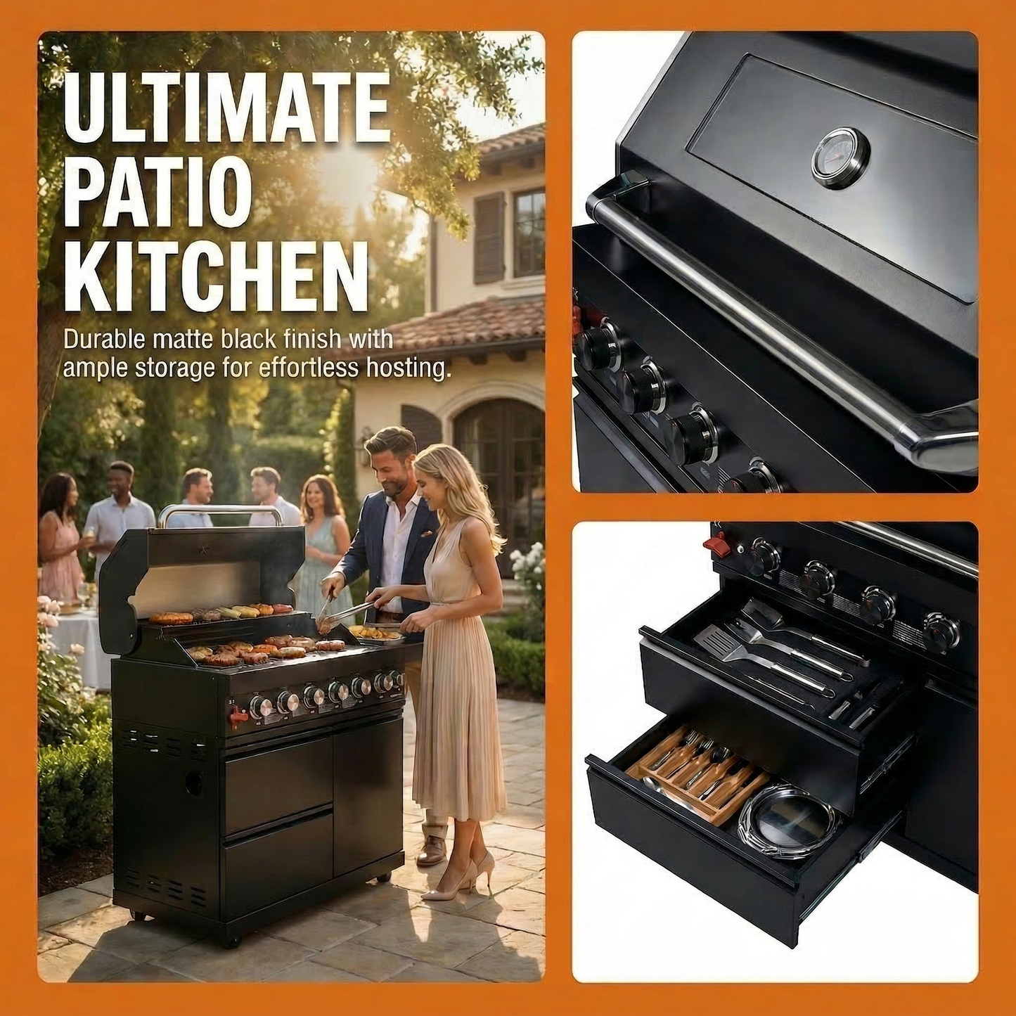 43-Inch Outdoor BBQ Grill