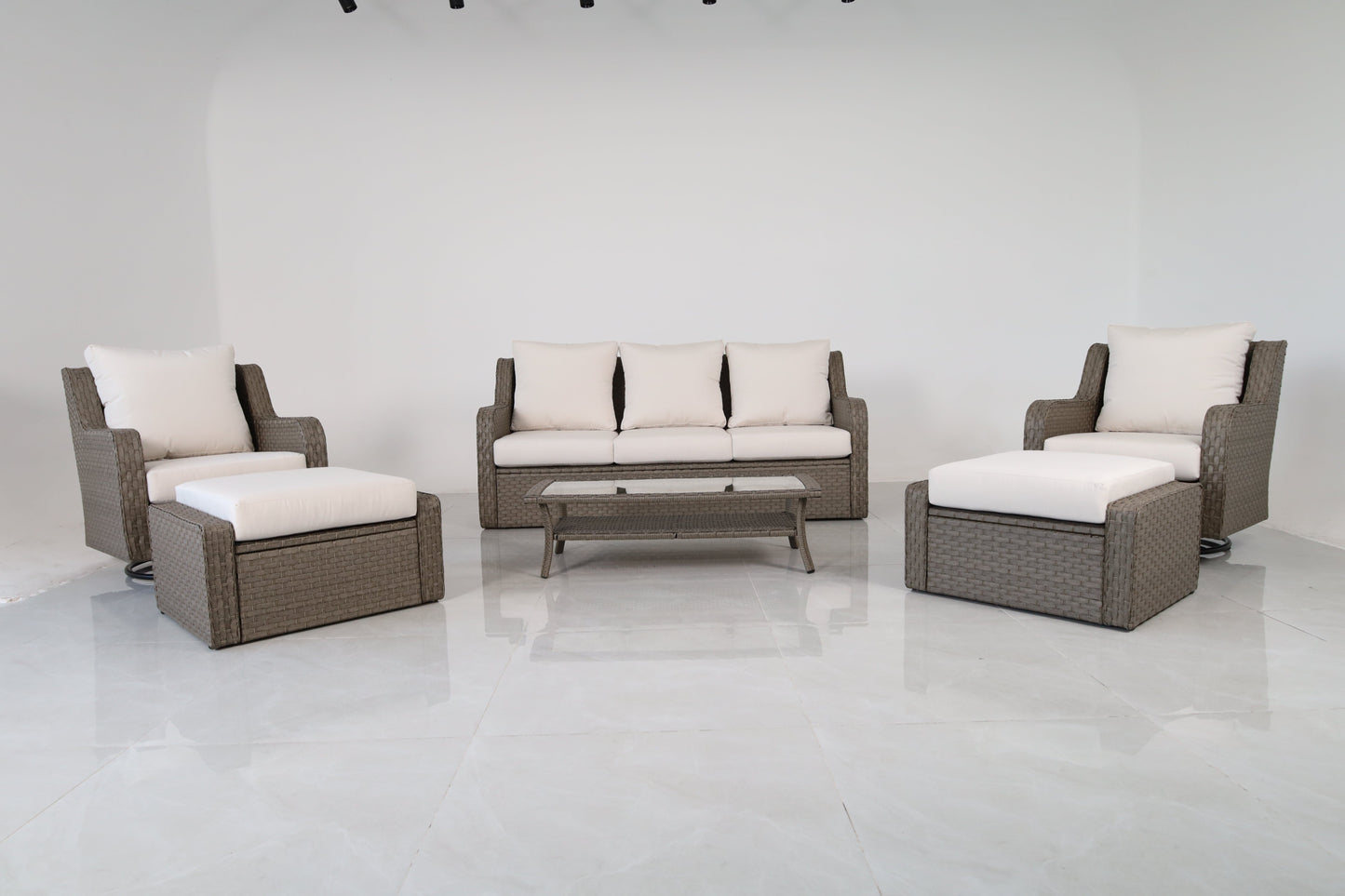 Luxury Rattan Patio Conversation Set