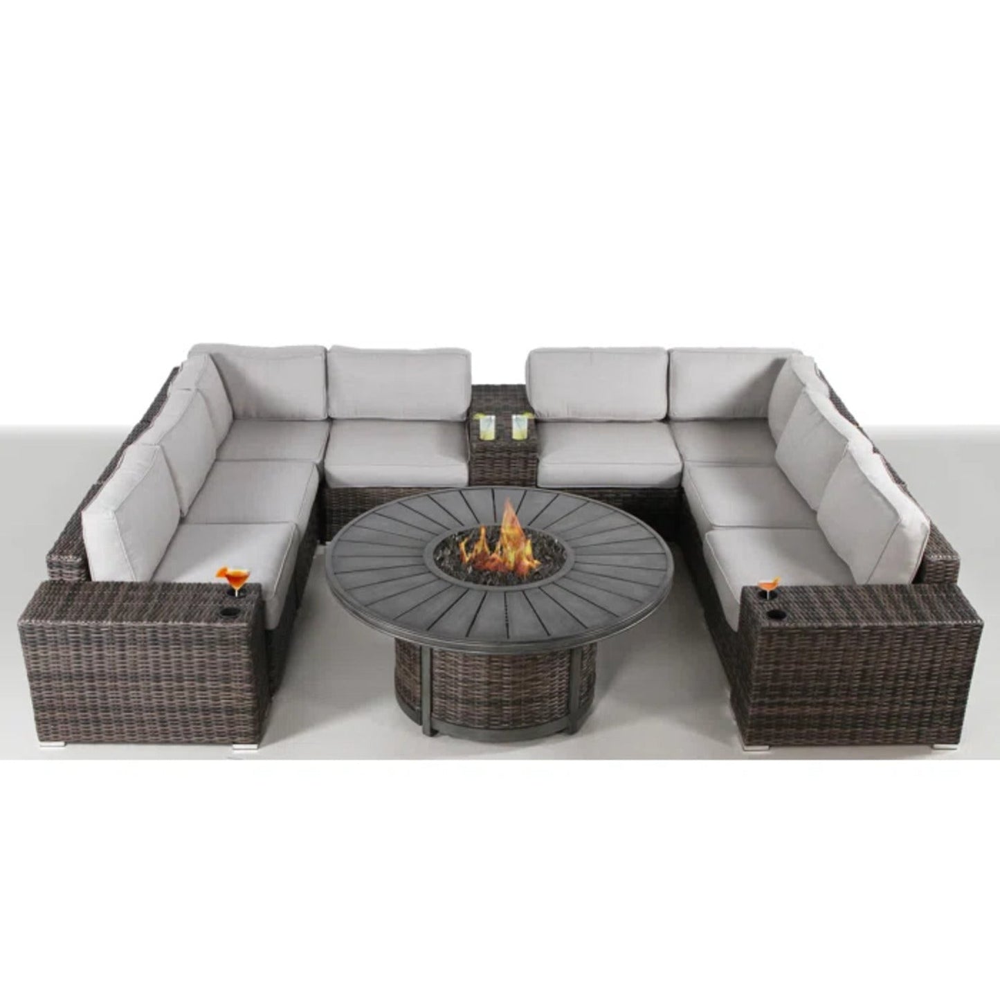 6-Person Wicker Patio Seating Group with Cushions – No Assembly Required