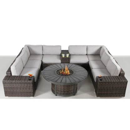 6-Person Wicker Patio Seating Group with Cushions – No Assembly Required