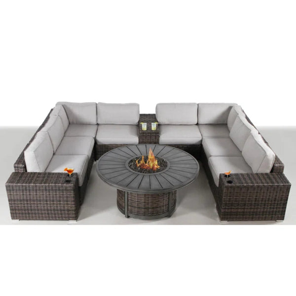 6-Person Wicker Patio Seating Group with Cushions – No Assembly Required