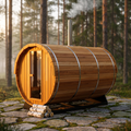 Outdoor Barrel Traditional Steam Cedar Wood Sauna with Wood Burning Stove