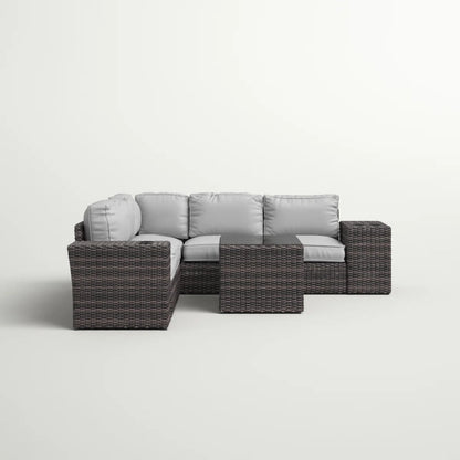 4-Seat Rattan Wicker Patio Furniture Set with Cushions