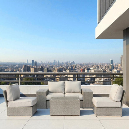 All-Weather Wicker Patio Sectional Set for 4