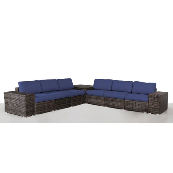 Elegant Outdoor Rattan Wicker 6 Person Seating Group With Cushions