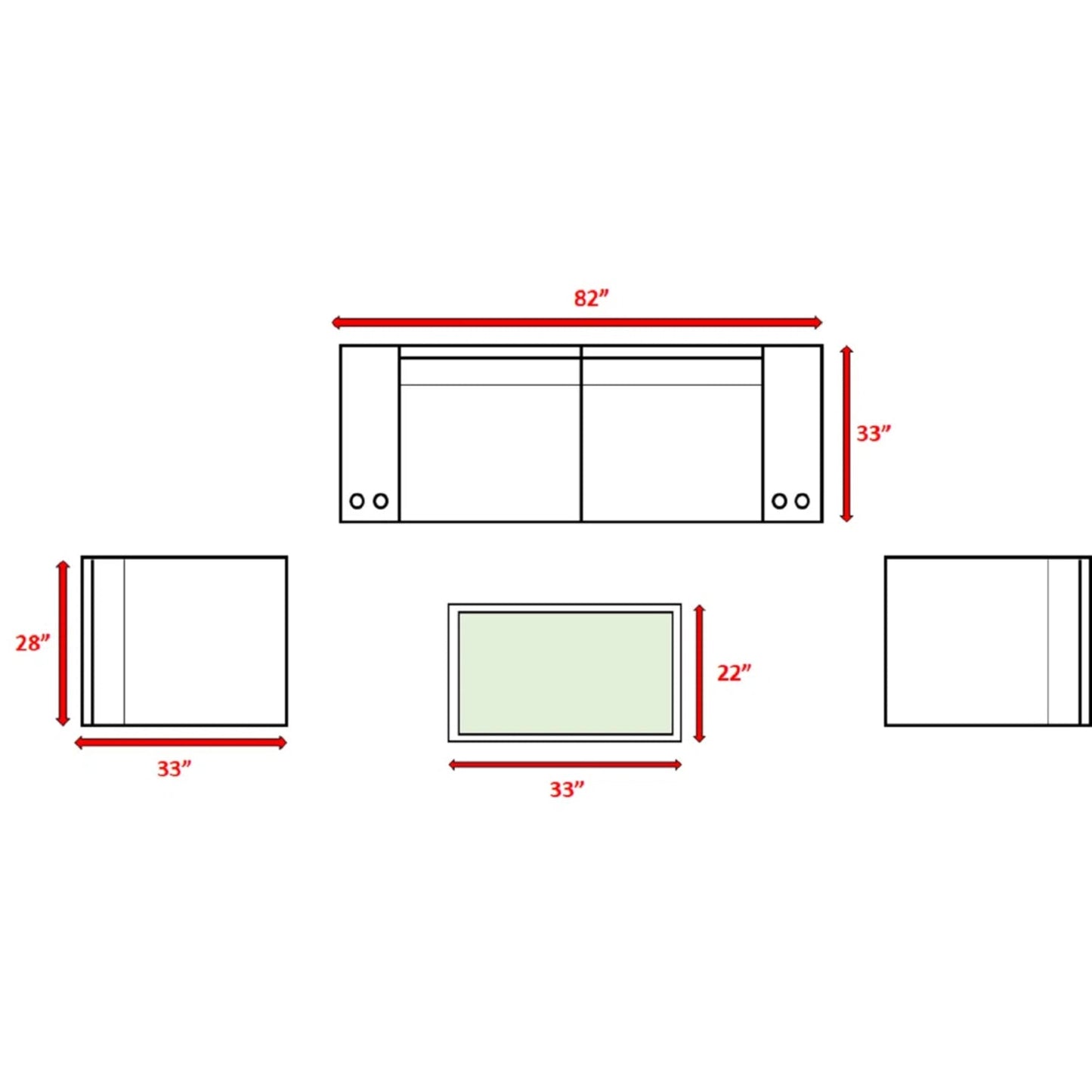 All-Weather Wicker Patio Sectional Set for 4