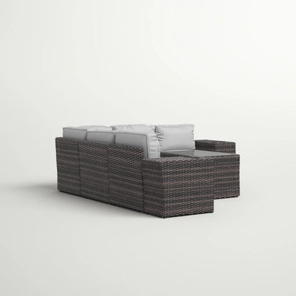 4-Seat Rattan Wicker Patio Furniture Set with Cushions