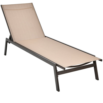 8-Piece Outdoor Furniture Set-Solar Umbrella Bistro Set Conversation Set Chaise Lounger Folding Bed Side Table Swing Chair & Dining Set