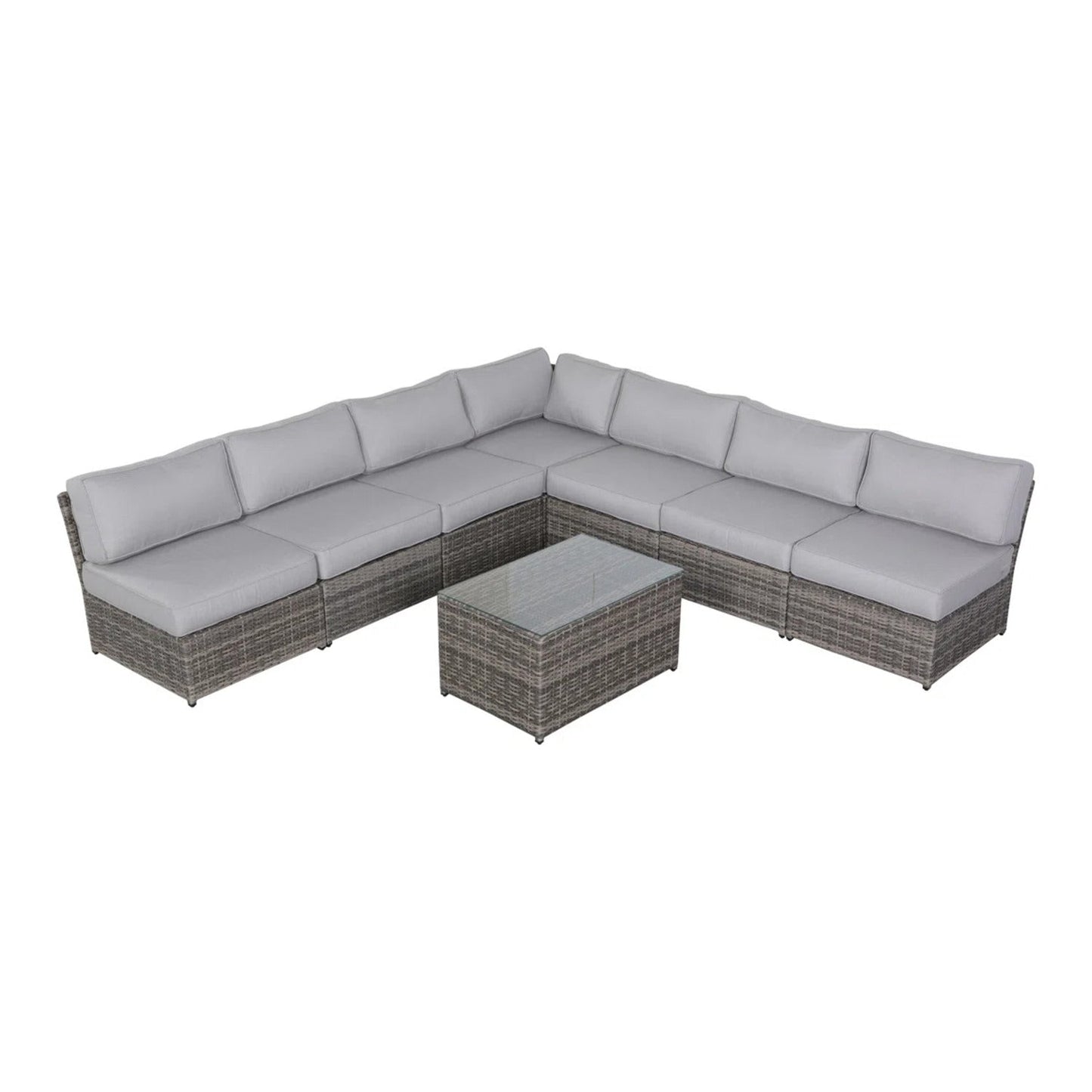 Fully Assembled 6-Person Wicker Patio Seating Group with Cushions