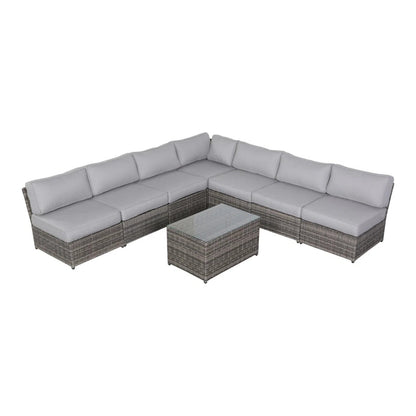 Fully Assembled 6-Person Wicker Patio Seating Group with Cushions