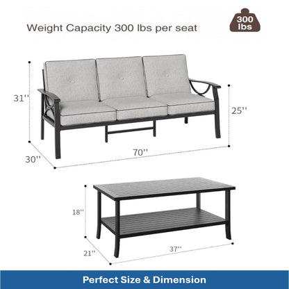 4-Piece Metal Patio Furniture Set