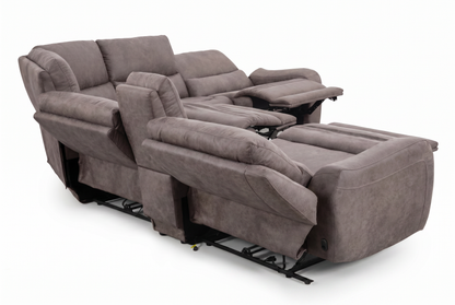 Branson Zero Slate 6-Piece Dual Power Reclining Modular Sectional with Storage Console