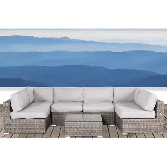 Fully Assembled Wicker Patio Sofa Set for 4 with Cushions