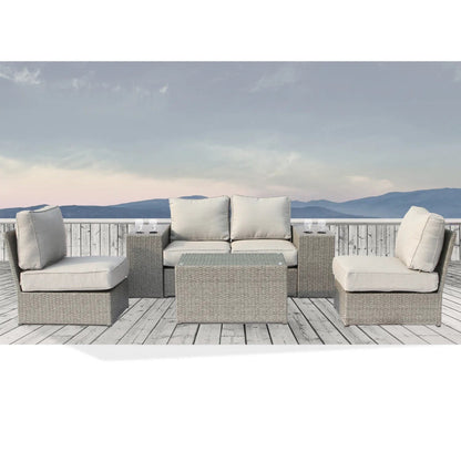 All-Weather Wicker Patio Sectional Set for 4