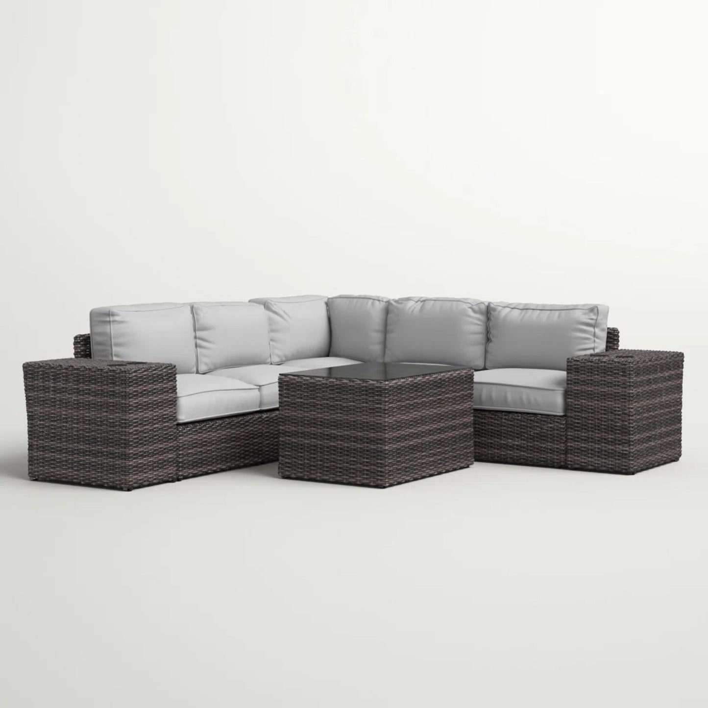 4-Seat Rattan Wicker Patio Furniture Set with Cushions