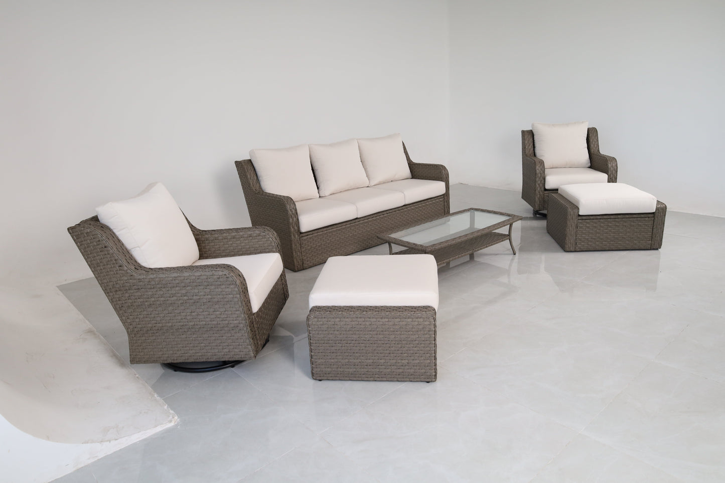 Luxury Rattan Patio Conversation Set