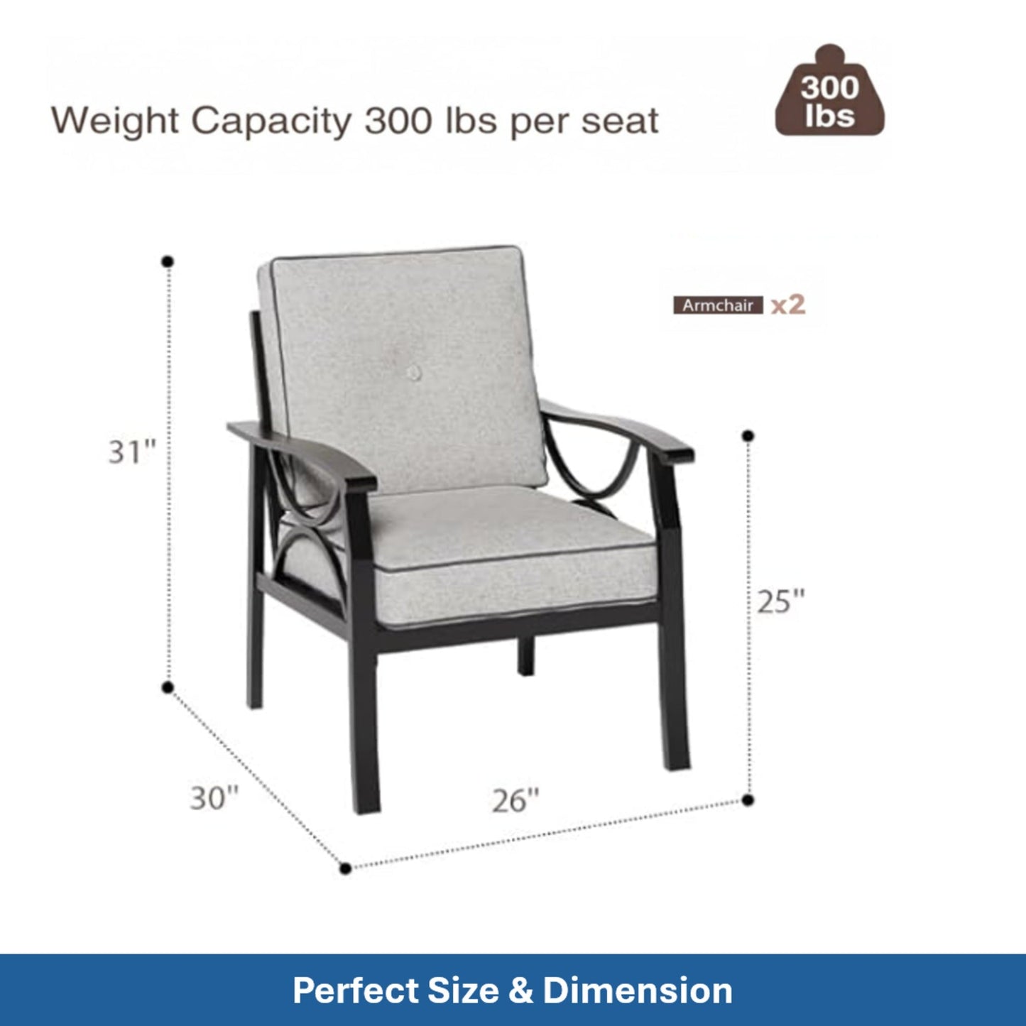 4-Piece Metal Patio Furniture Set