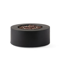 32 In. W X 13.5 In. H Iron Propane Gas Burning round Outdoor Patio Fire Pit in Dark Grey — Studio Shot